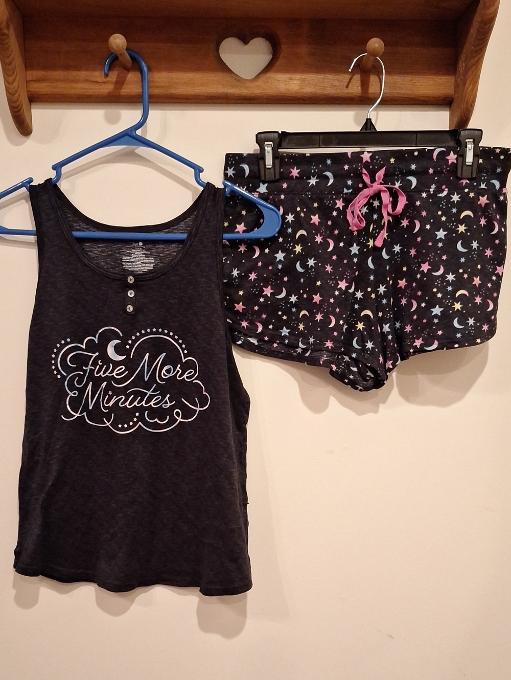 Secret Treasures "Five More Minutes" Moon & Stars Pajama Set